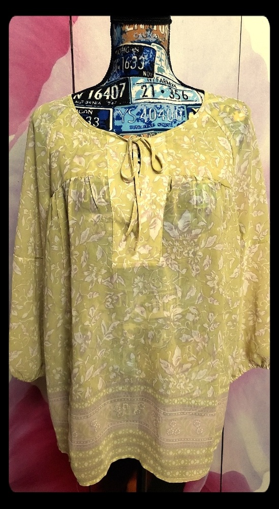 Loft lime green blouse